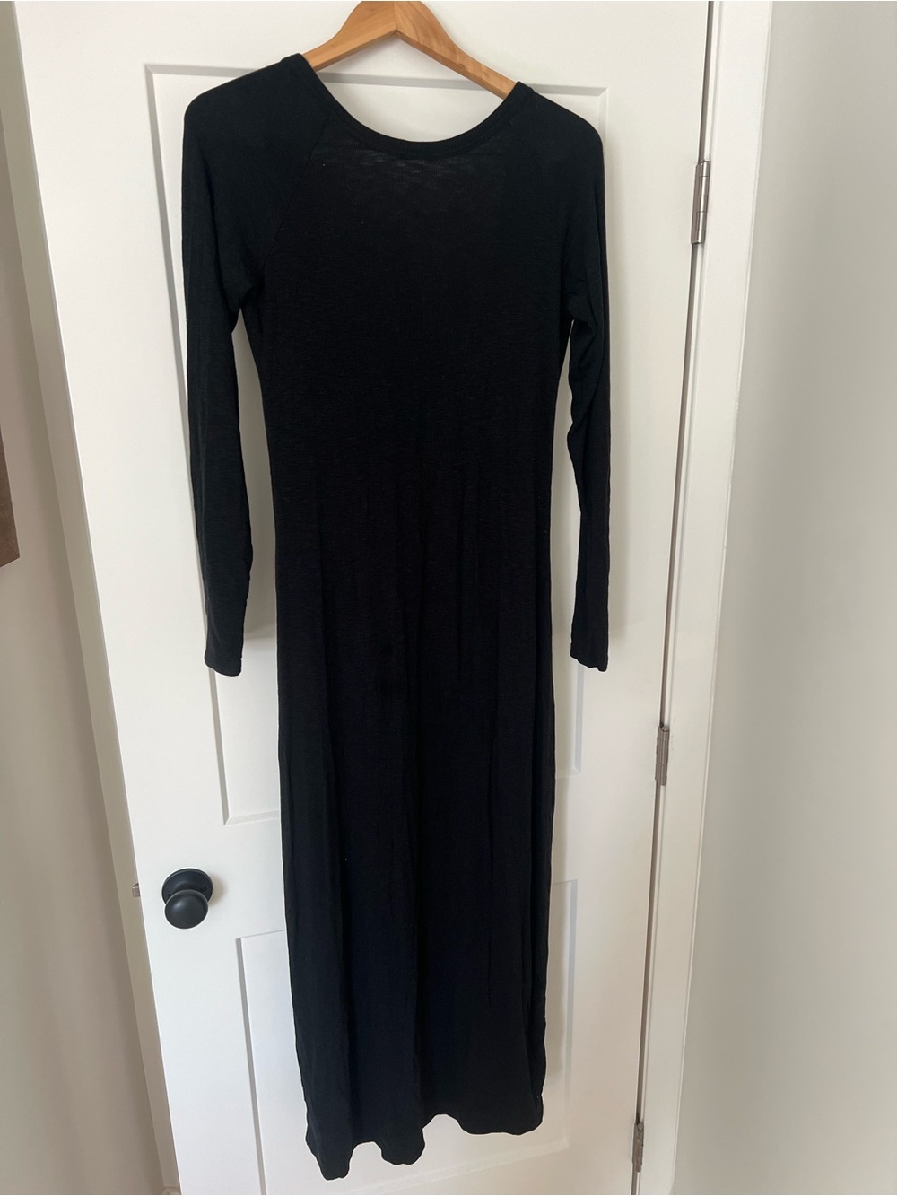 aerie Black Long-Sleeve Maxi Dress